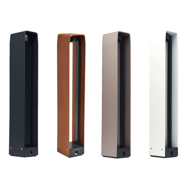 This image displays four different speaker enclosure designs, each with a unique aesthetic and material composition.  The leftmost enclosure has a sleek, minimalist black finish, likely made of a durable plastic or metal material. The second enclosure features a warm, natural wood grain appearance, providing a more organic and traditional look.  The third enclosure has a muted, neutral tone, potentially made of a concrete or composite material, giving it a modern, architectural style. Finally, the rightmost enclosure is finished in a clean, white color, creating a bright and minimal aesthetic.  While the specific technical details of these speaker enclosures are not provided, the visual diversity showcases how designers can utilize different materials, colors, and forms to create distinct speaker products that cater to various personal preferences and interior design styles.  The image highlights the importance of thoughtful industrial design in the audio equipment market, where the physical appearance of a speaker can significantly impact its perceived value and integration within a user's living or workspace.