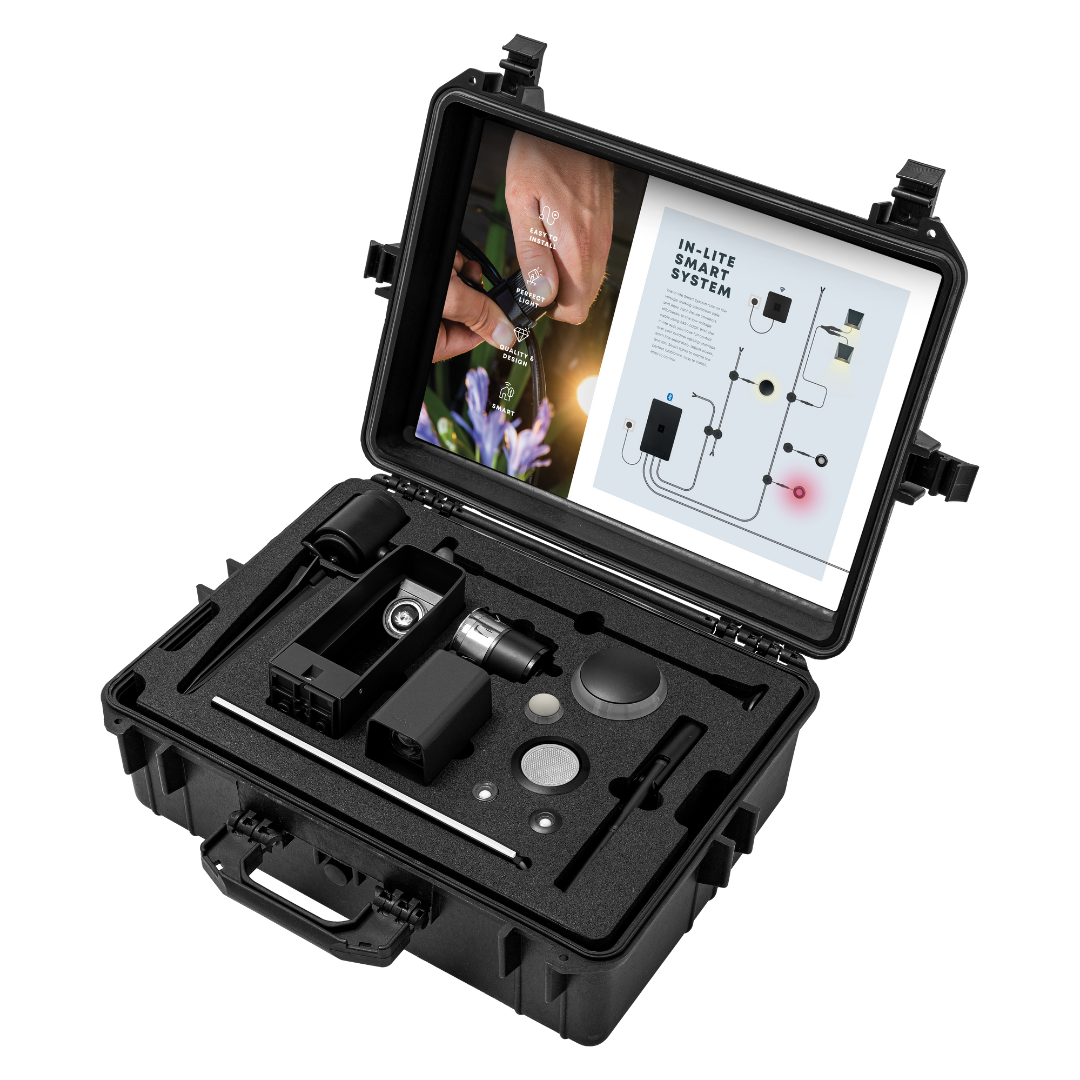 Officiële in-lite SMART LIGHT CASE met voorbeeldarmaturen en SMART HUB